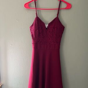 Elegant Burgundy Lace Dress